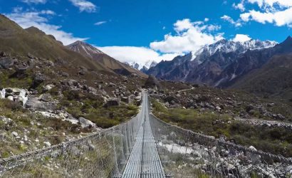 A suspension bridge en-route to Langtang trek